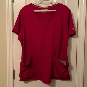 Scrub top XL red